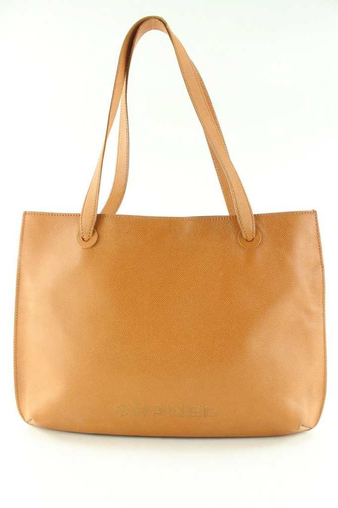 Chanel Sesame Brown Tan Caviar Leather Shoulder Bag Tote 1C0502