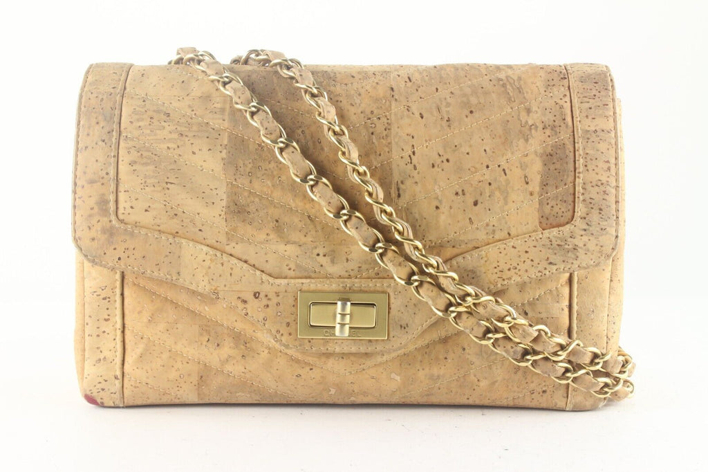 Chanel Rare Cork Chevron Classic Flap 1CJ725K