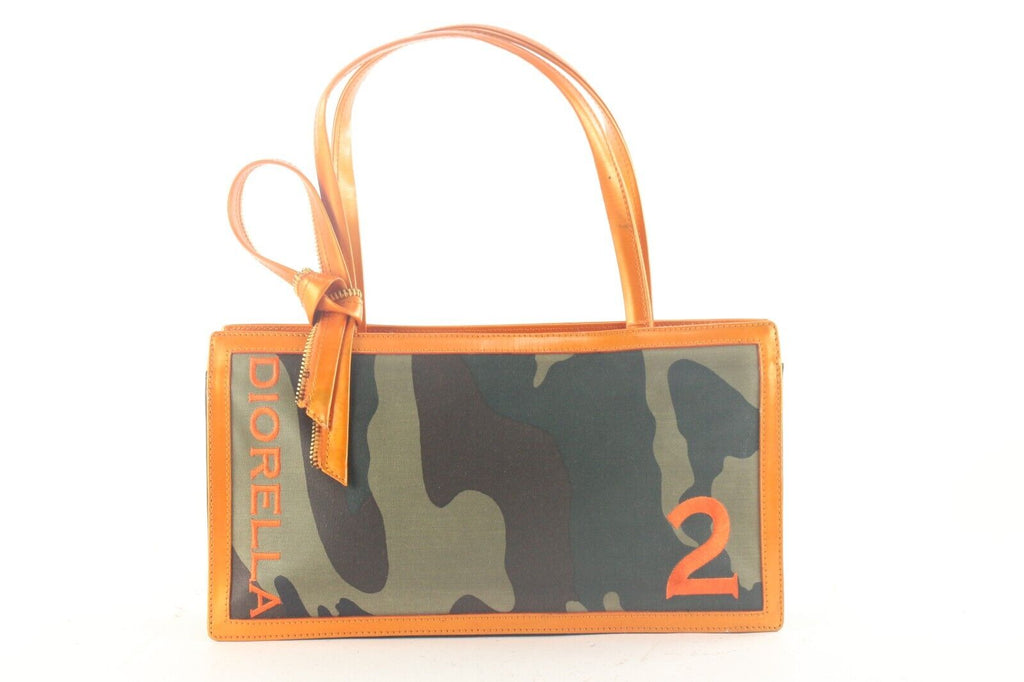 Dior Spring 2001 Orange x Orange Camo Diorella Tote Bag 1DD912K