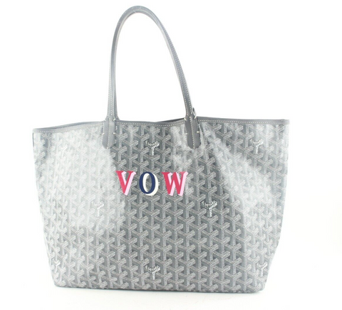 Goyard Chevron Grey St Louis PMTote with Pouch 1GY829K