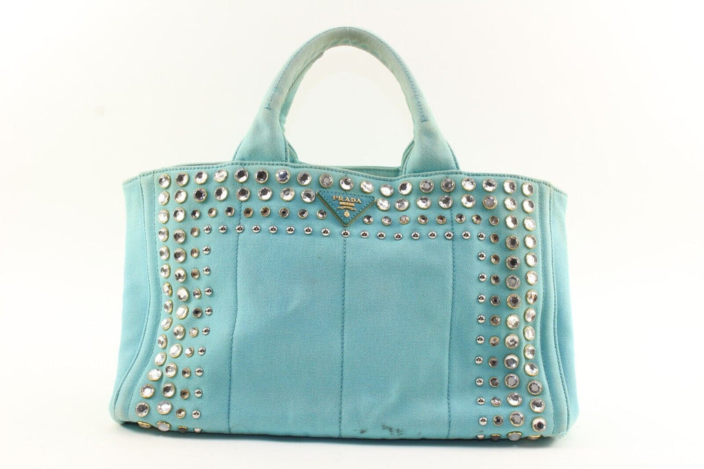 PRADA Light Blue 2way Crystal Grommet Tote 1PR1220K