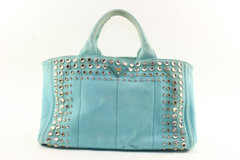 PRADA Light Blue 2way Crystal Grommet Tote 1PR1220K