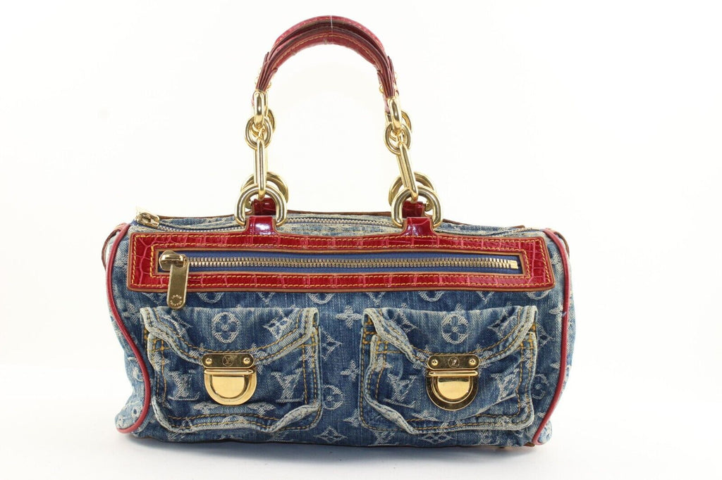 LOUIS VUITTON Denim Alligator Monogram Neo Speedy Chain Runway 2LK1219K