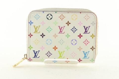 Louis Vuitton Monogram Mulitcolor Zippy Coin Wallet White 2LV82K