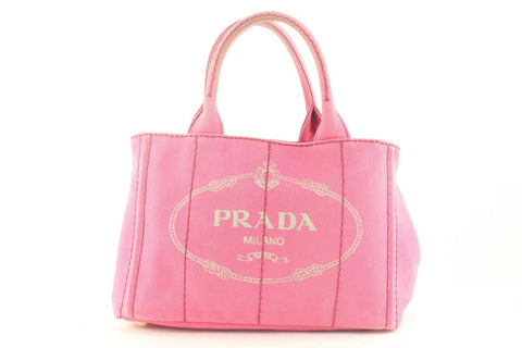 PRADA Pink Denim Canvas Canapa 2way Tote 2PR831K