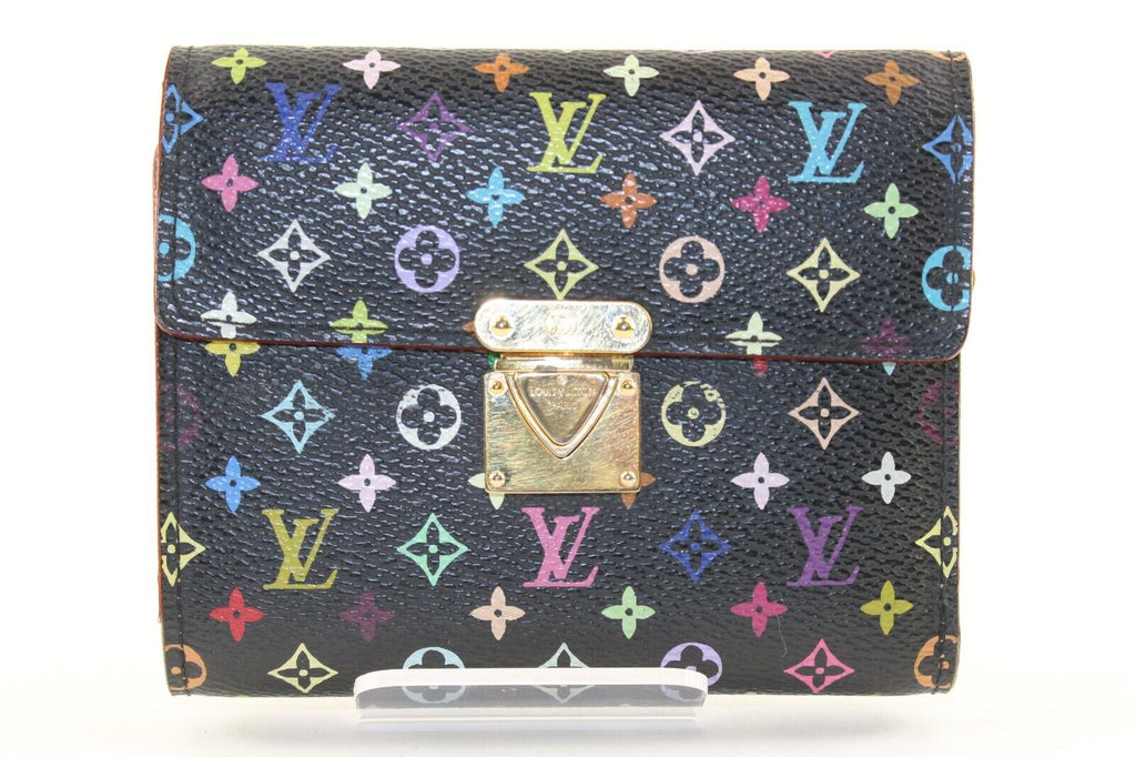 LOUIS VUITTON Black Monogram Multicolor Koala Compact Wallet 3LV1214K