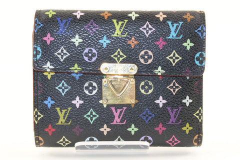 LOUIS VUITTON Black Monogram Multicolor Koala Compact Wallet 3LV1214K