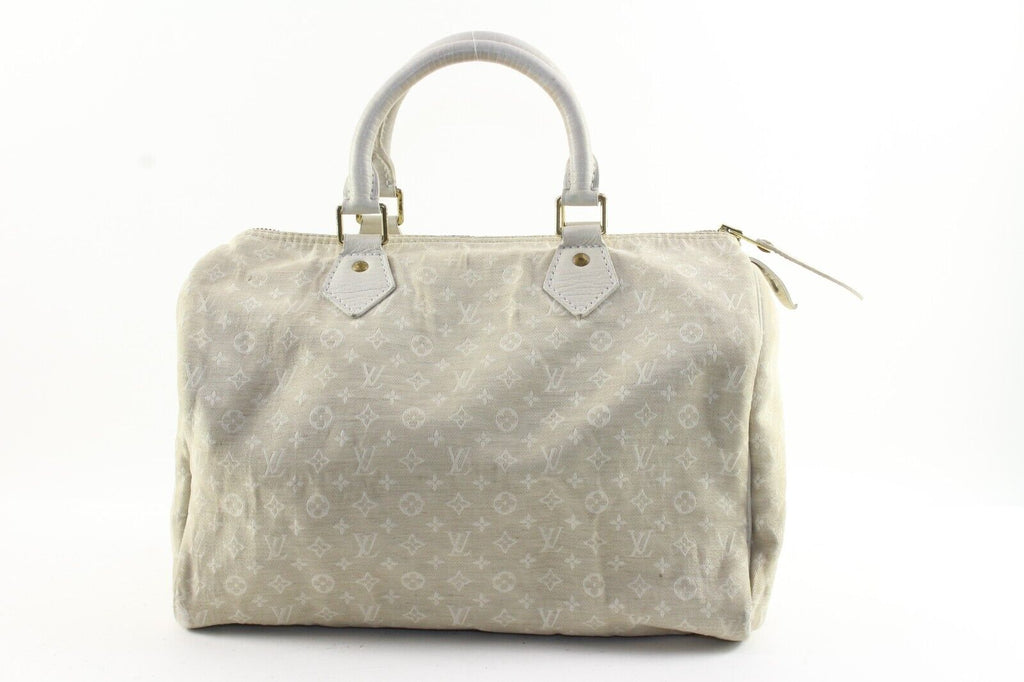 LOUIS VUITTON Ivory Denim Mini Lin Canvis Monogram Speedy 30 3LV1214K