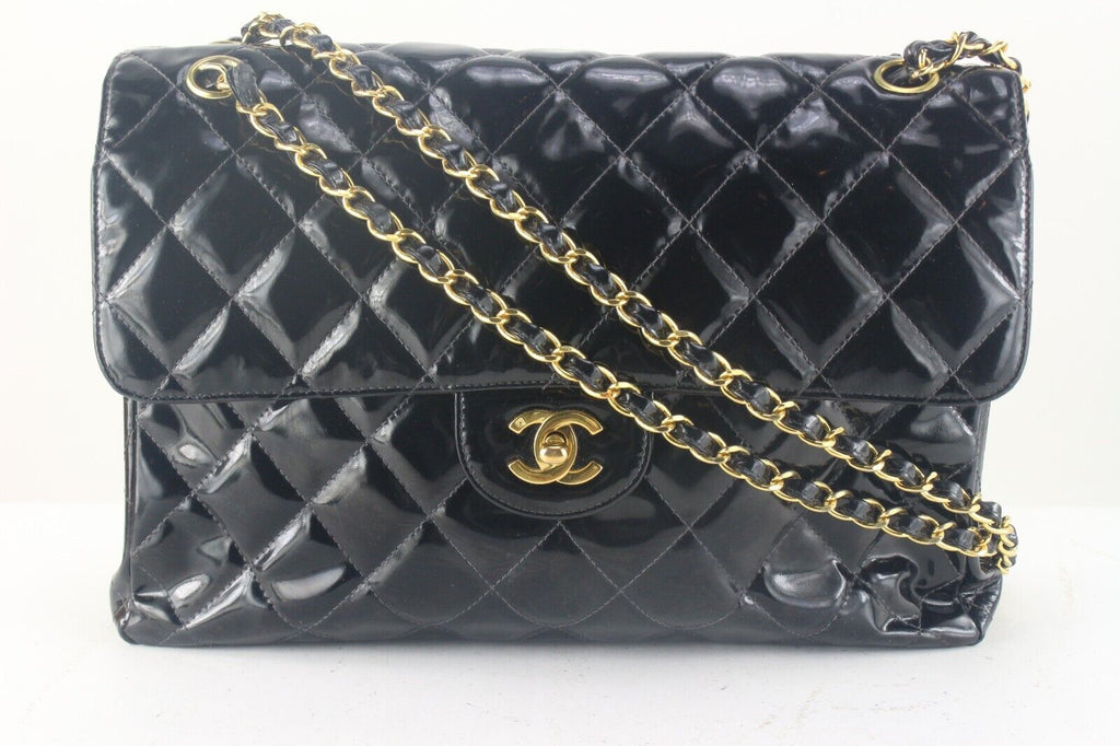 Chanel Quilted Patent Leather Double Sided Flap Classic 6CAS921K