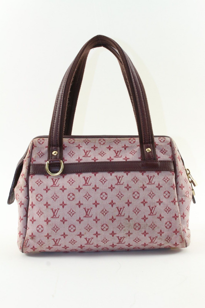 LOUIS VUITTON Monogram Mini Lin Josephine Boston Bag Bordeaux x Pink 9LV1222K