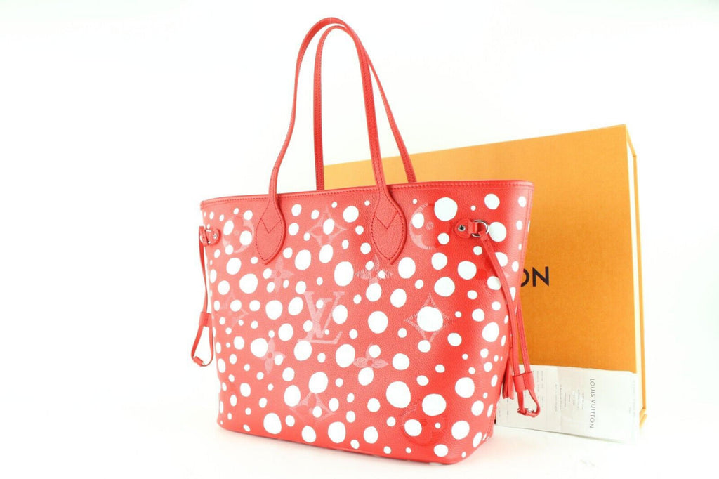 Louis Vuitton Kusama Monogram Empreinte Neverfull MM Red Pumpkin 13LV0123