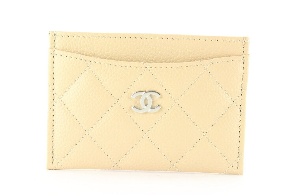 Chanel Beige Caviar Leather Card Holder SHW 1CJ1228