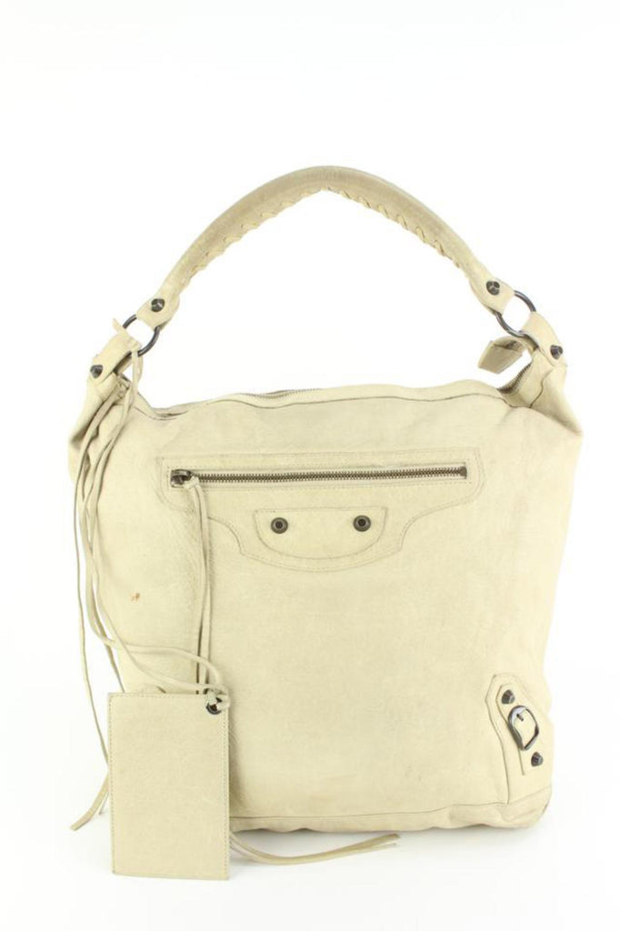 Balenciaga Cream Leather The Day One Hobo Bag 18ba53s