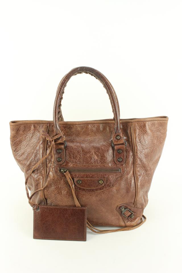 Balenciaga Brown Leather The Sunday Tote 61bl55s