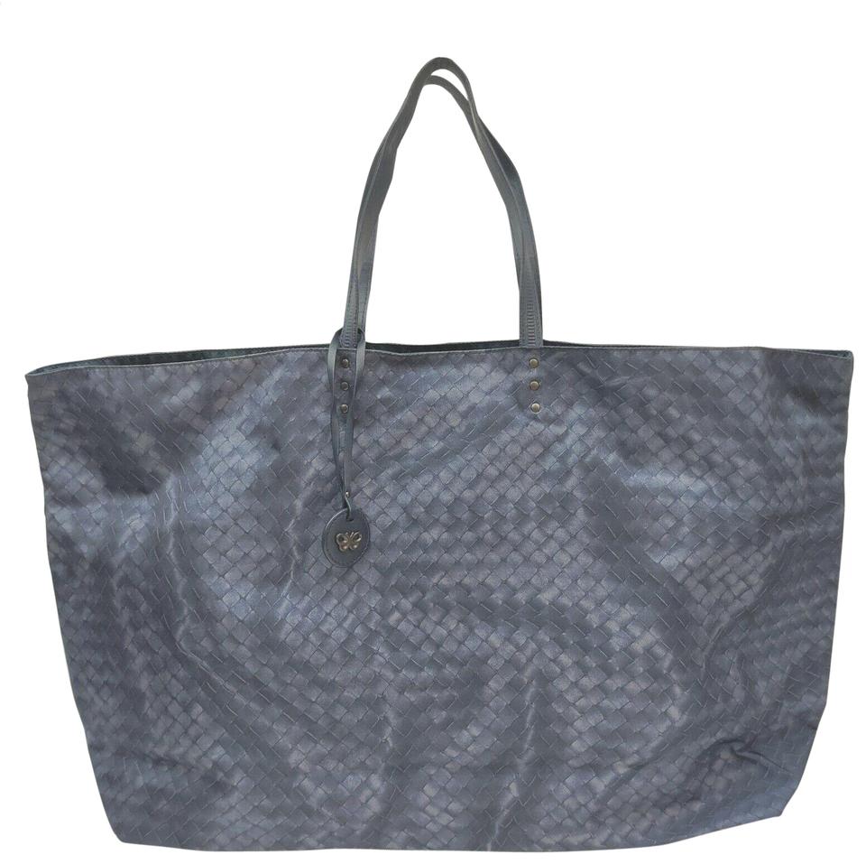 Bottega Veneta Blue Nylon Intrecciolusion Tote Bag 862976