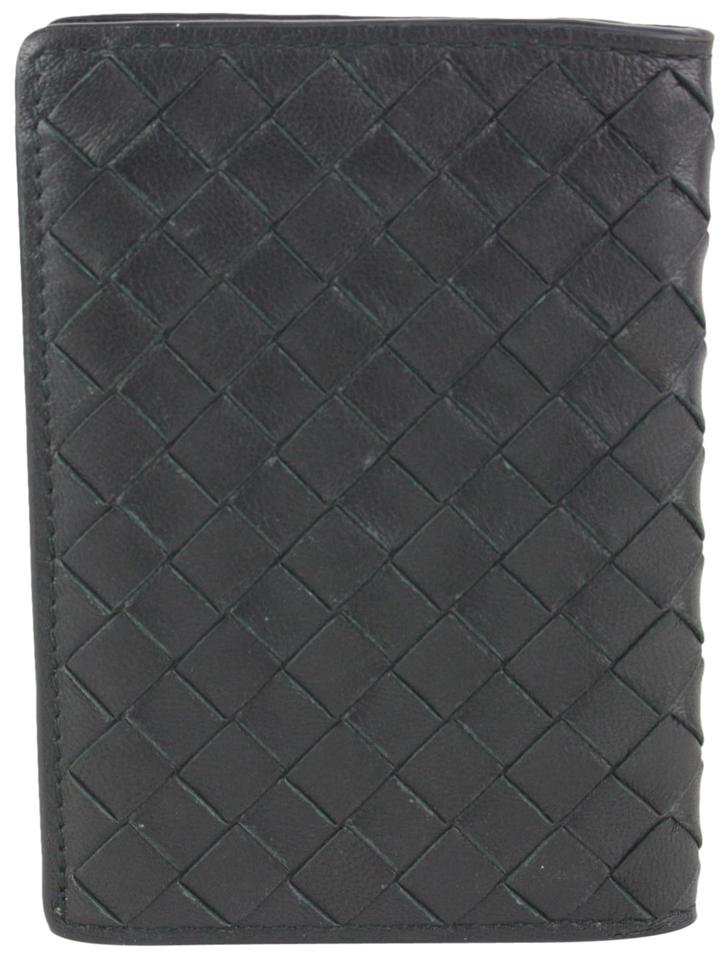 Bottega Veneta Black Intrecciato Woven Leather Card Holder 917bot13