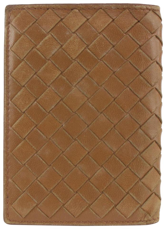 Bottega Veneta Brown Intrecciato Weave Leather card Holder Wallet 128bv45