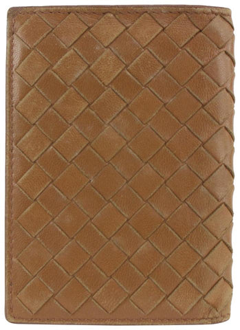 Bottega Veneta Brown Intrecciato Weave Leather card Holder Wallet 128bv45