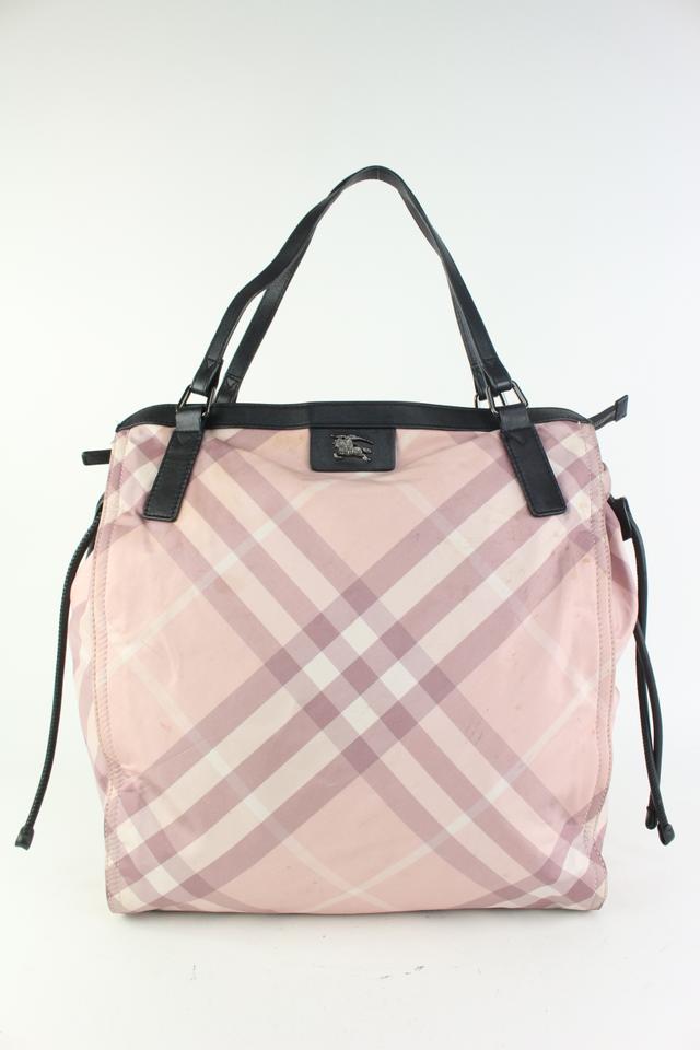 Burberry Pink Nova Check Shopper Tote Bag 928bur79