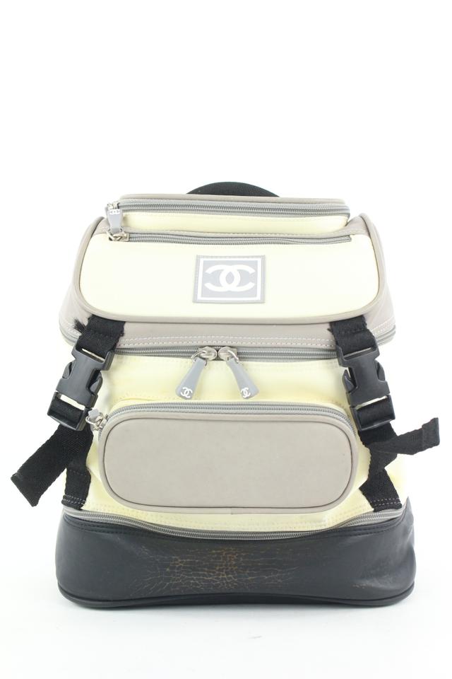 Chanel Grey Black CC Logo Sports Backpack 322cas517