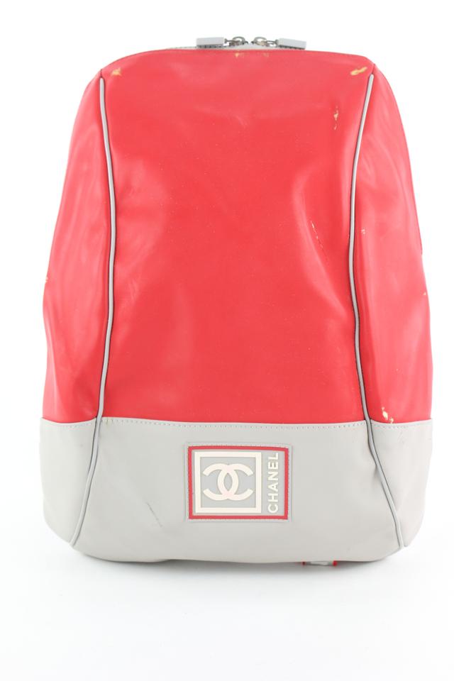 Chanel Red Sports Logo CC Backpack 920cas414