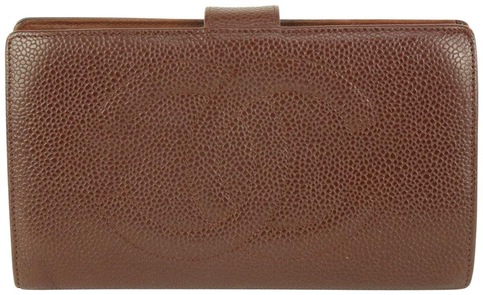 Chanel Bordeaux Caviar Leather CC Logo Long Wallet 105c18