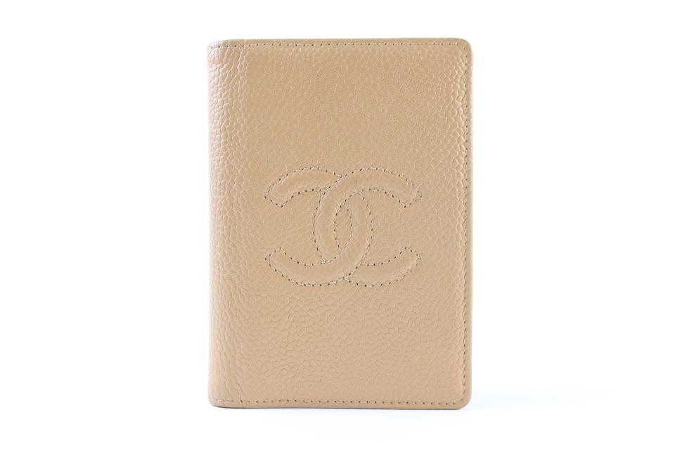 Chanel Beige Caviar Card Holder Wallet case 226858