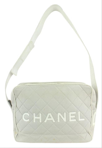 Chanel Grey Quilted CC Sports Logo Shoulder Bag 6CC1015