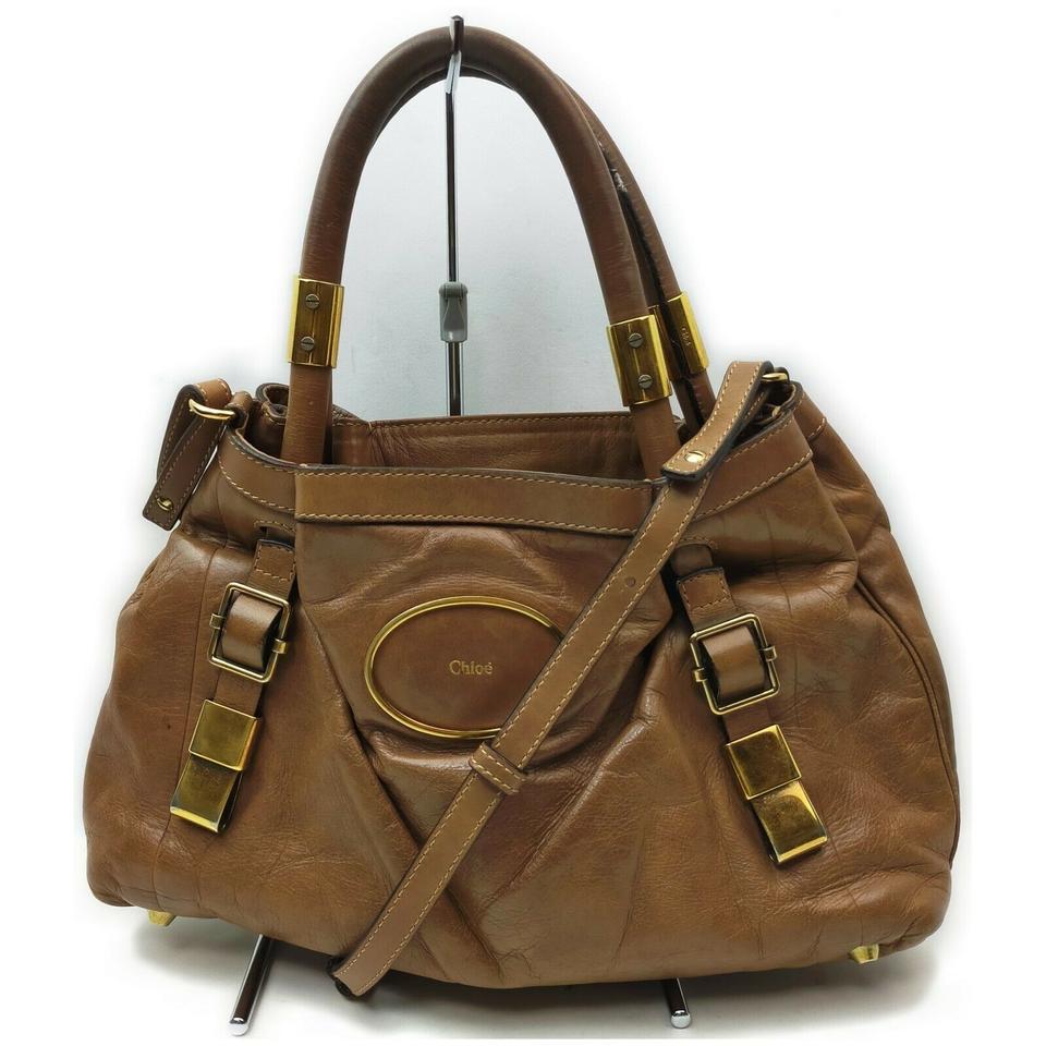 Chloé Brown Leather Victora 2way Tote Bag 862329