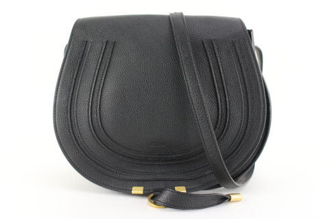 Chloé Black Calfskin Medium Marcie Round Crossbody Bag  20cl82s