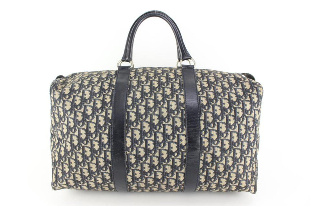 Dior Large Navy Monogram Trotter Boston Duffle Bag 65d55s