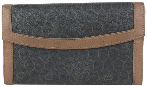 Dior Black x Brown Monogram Trotter Honeycomb Flap Wallet 914da39