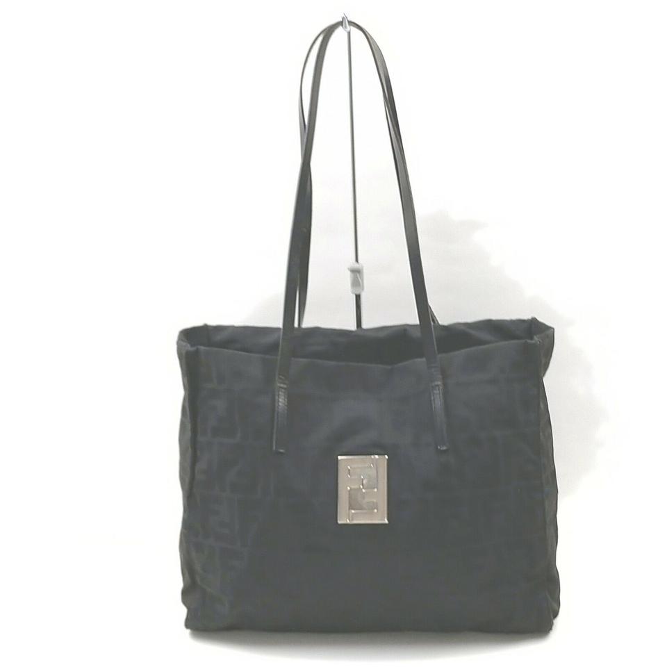 Fendi Black FF Logo Monogram Zucca Tote Bag 862790