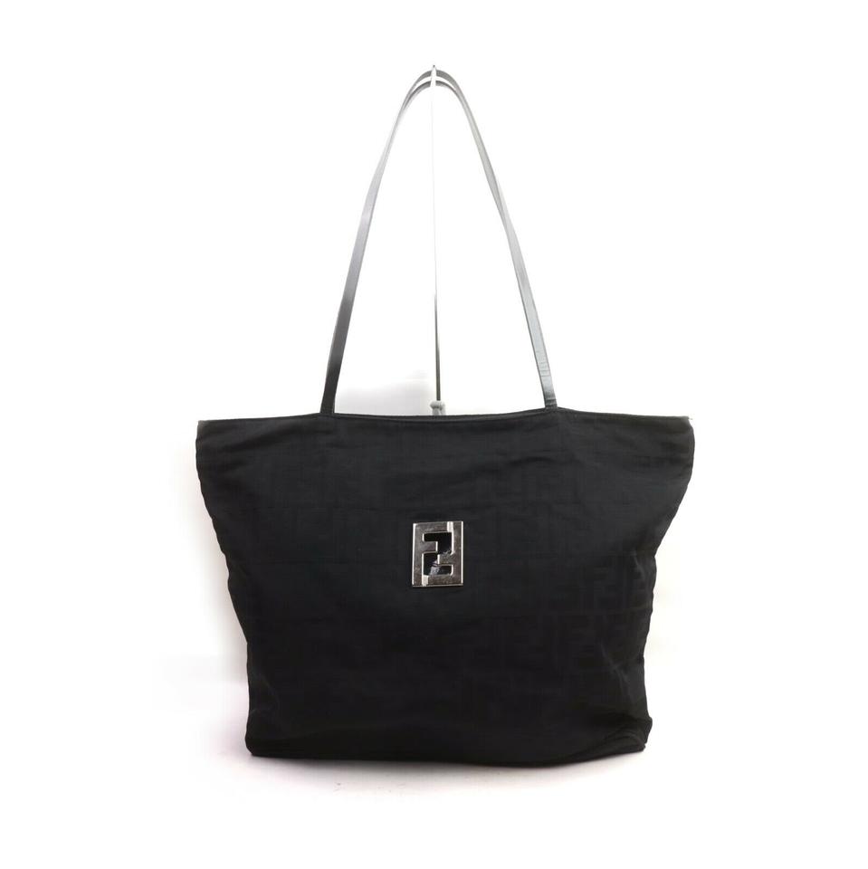 Fendi Black Monogram FF Zucca Shopper Tote Bag 863411