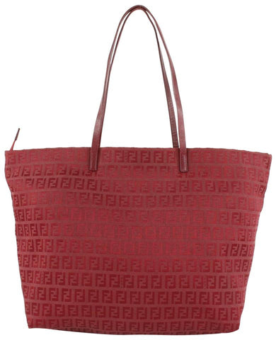 Fendi Burgundy Monogram FF Zucca Roll Tote Shopper Bag 112f15