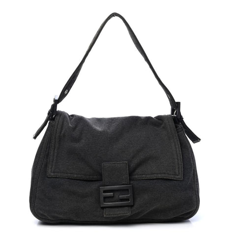 Fendi Charcoal Grey Jersey Mama Baguette Shoulder Flap 32f413s