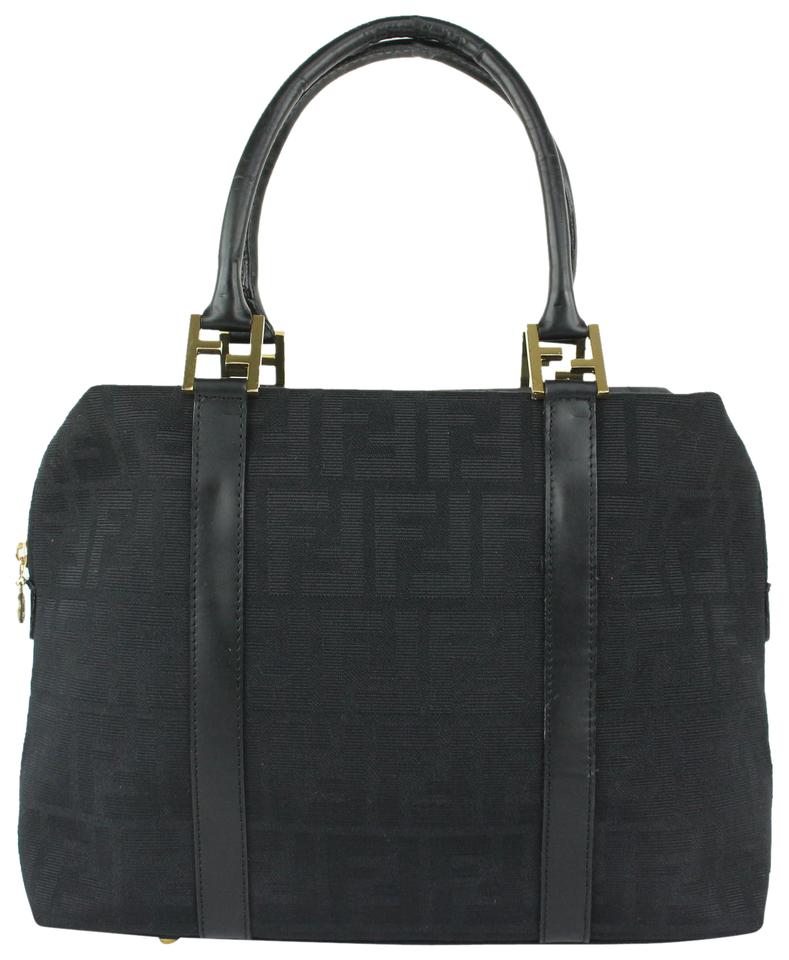 Fendi Black Monogram FF Boston 1014f26