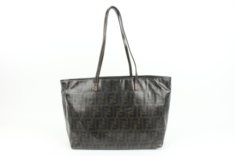 Fendi Brown Monogram FF Zucca Roll Tote Shopper Bag 44f89