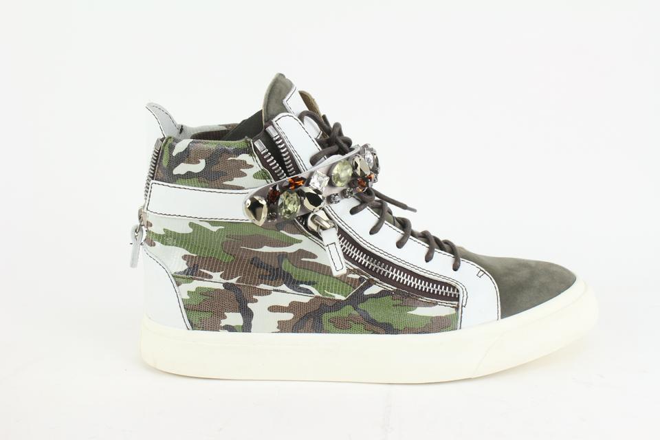 Giuseppe Zanotti Men's 45 Jeweled Camo London High Top Sneaker 1216gz11