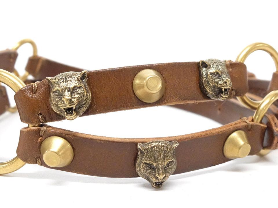 Gucci Brown x Gold Tiger Feline Head Choker 240252