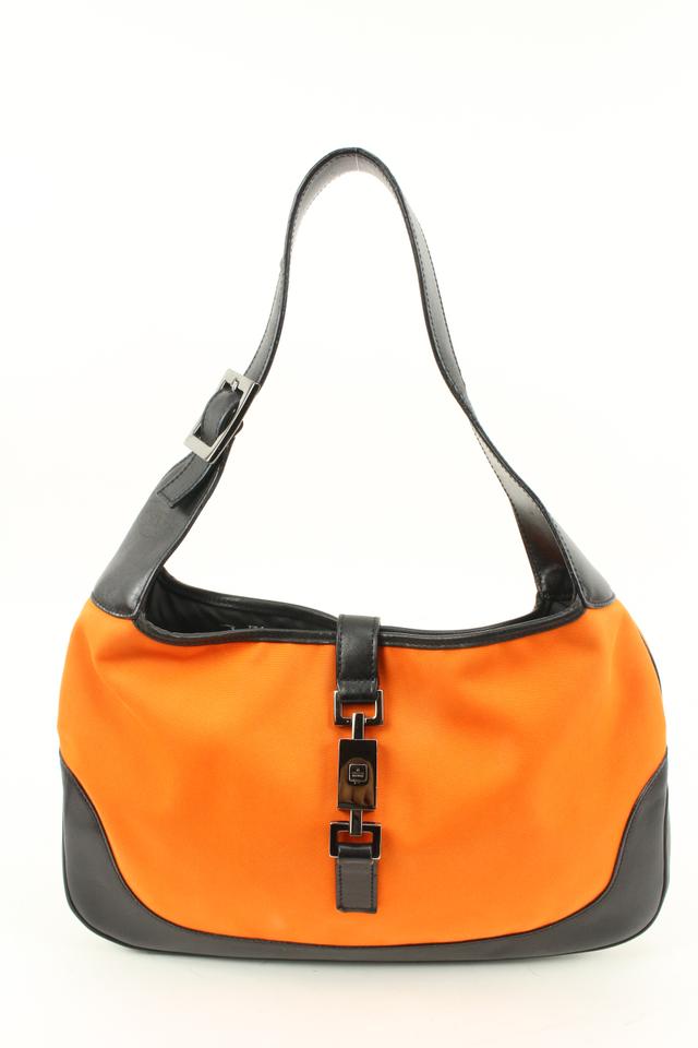 Gucci Orange x Black Jackie-O Hobo Bag 76g328s