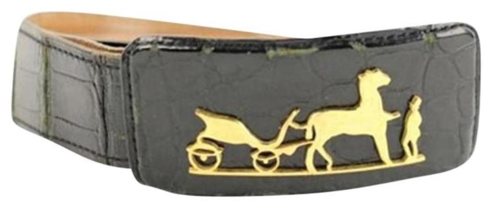 Hermès Crocodile Carriage Belt Black 106HERA823