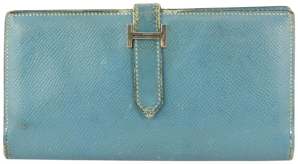 Hermès Blue Jean Bearn Bifold Long Flap 6her721