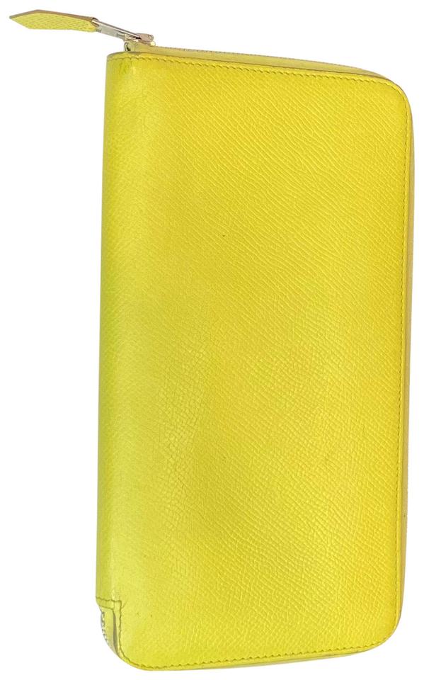 Hermès Yellow Epsom Leather Silk'In Classique Long wallet 2h520