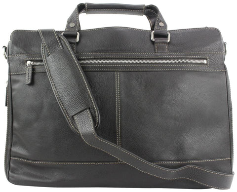 Levenger Dark Brown Leather Carrie Messenger Laptop Bag 28lev114