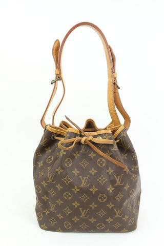 Louis Vuitton Monogram Petit Noe Drawstring Bucket Hobo 44lk91