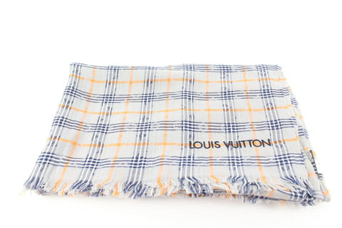 Louis Vuitton Monogram Plaid Logo Scarf 693lvs319