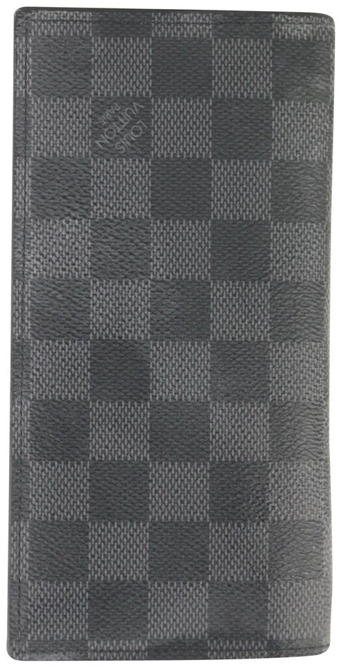 Louis Vuitton Damier Graphite Brazza Wallet Long Flap Black Grey 312lvs517