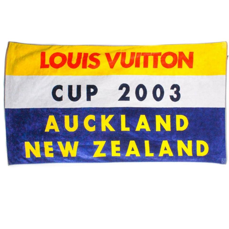 Louis Vuitton XL Huge Blue x Yellow x Red 2003 Auckland LV Cup Towel Throw 77lz422s