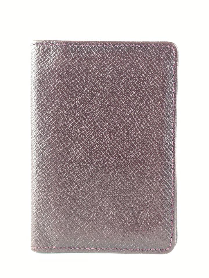 Louis Vuitton Bordeaux Taiga Leather Card Case Wallet Holder 12l520